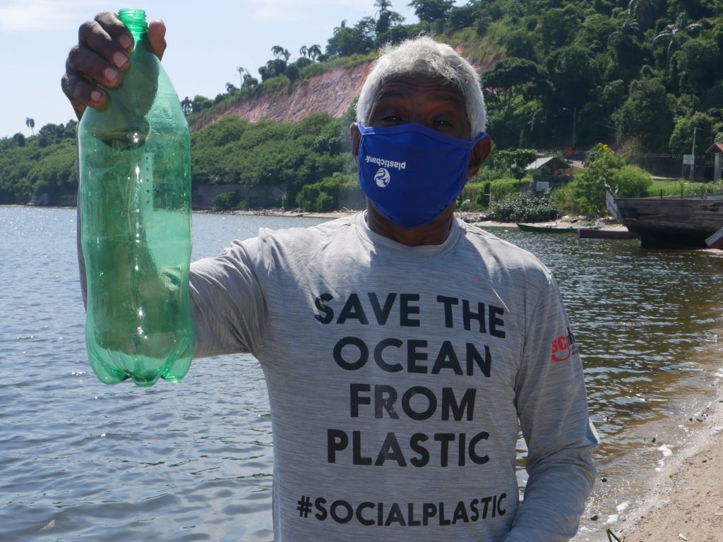 Collector-of-ocean-bound-plastic,-Rio-de-Janeiro-social-media-image